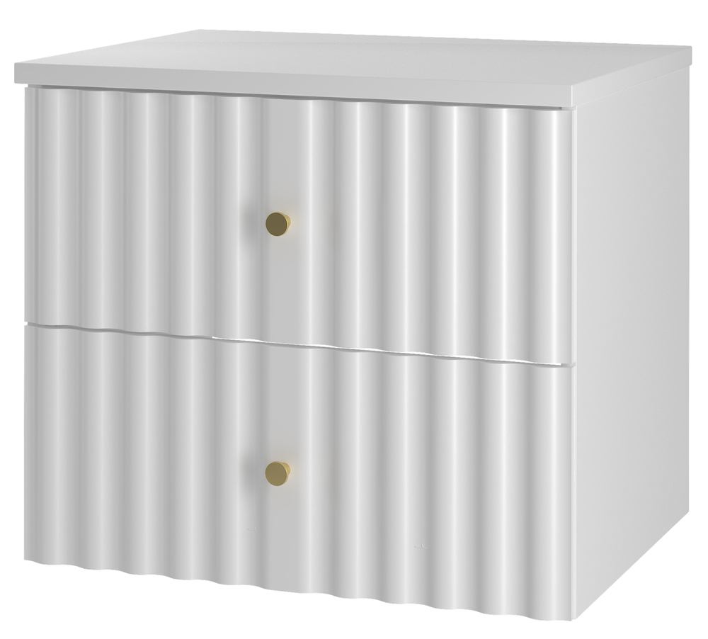 SELSEY Szafka łazienkowa z blatem Aqua 60 cm ryflowane fronty biały mat