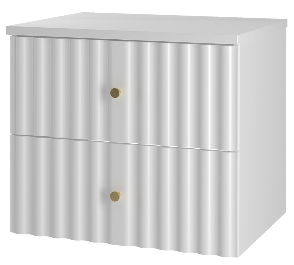 SELSEY Szafka łazienkowa z blatem Aqua 60 cm ryflowane fronty biały mat