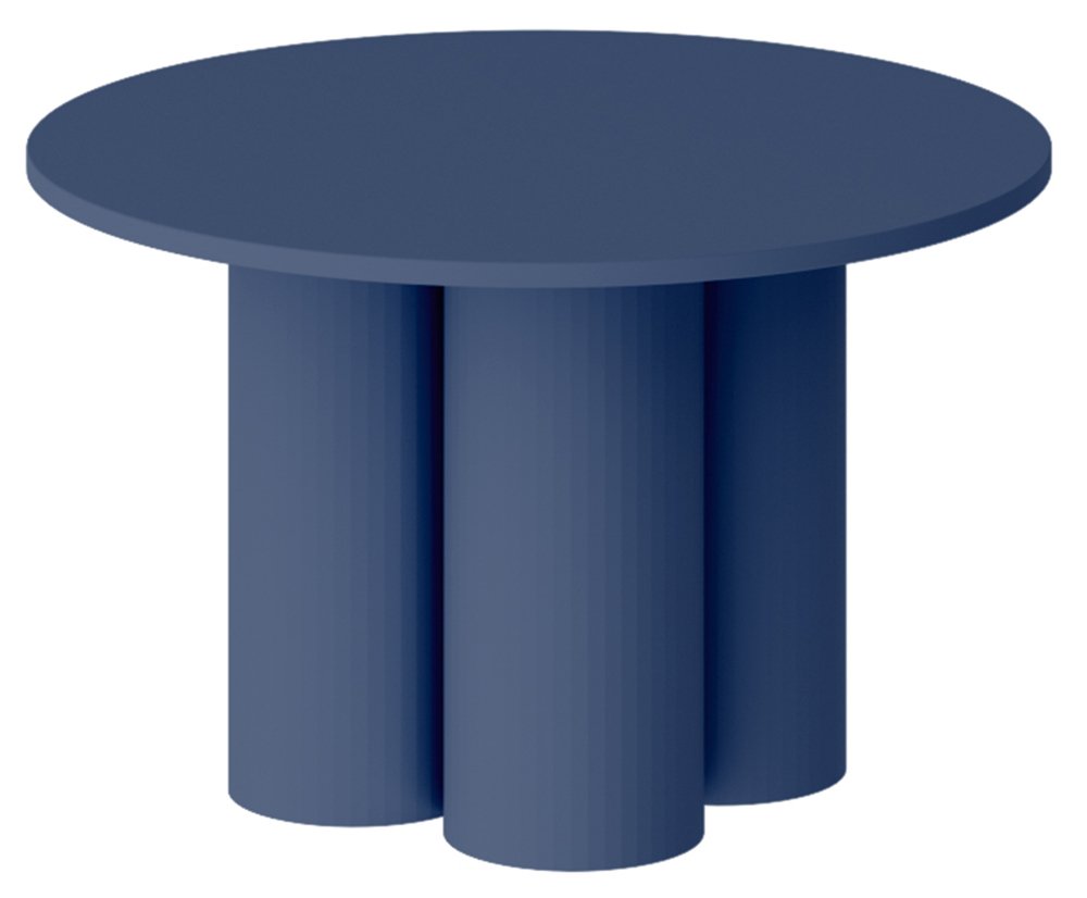 SELSEY Stolik kawowy Stessle okrągły 80 cm granatowy mat