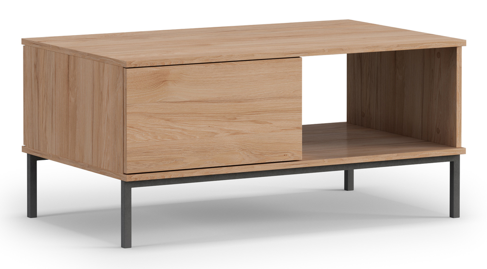 SELSEY Ława Perila z dwiema szufladami hikora