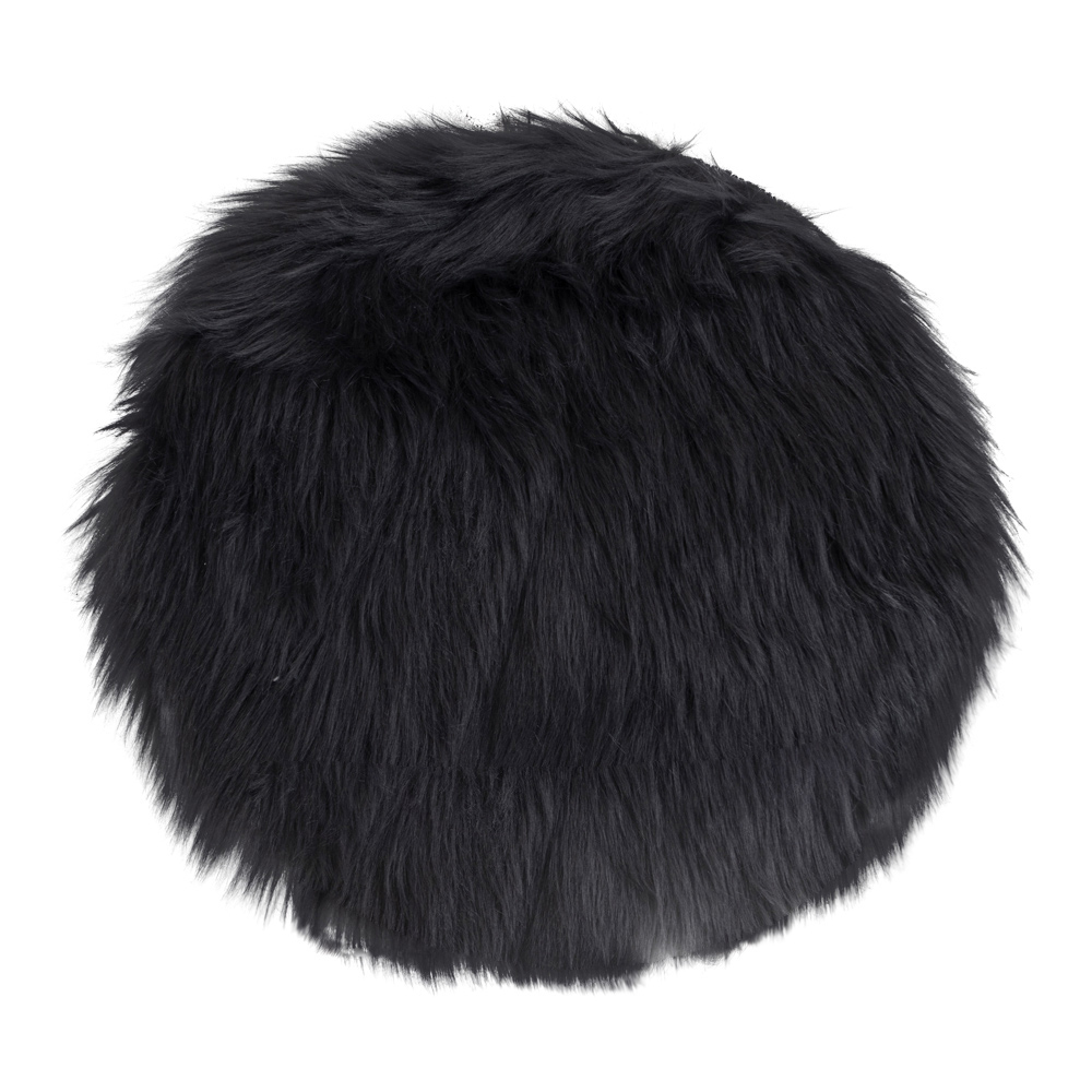 SELSEY Siedzisko ze sztucznej skóry Terlino średnica 35 cm szare