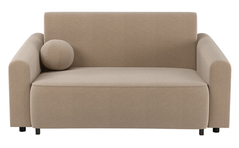 SELSEY Kanapa rozkładana dwuosobowa Stevio 170 cm z pojemnikiem beżowa szenil hydrofobowy