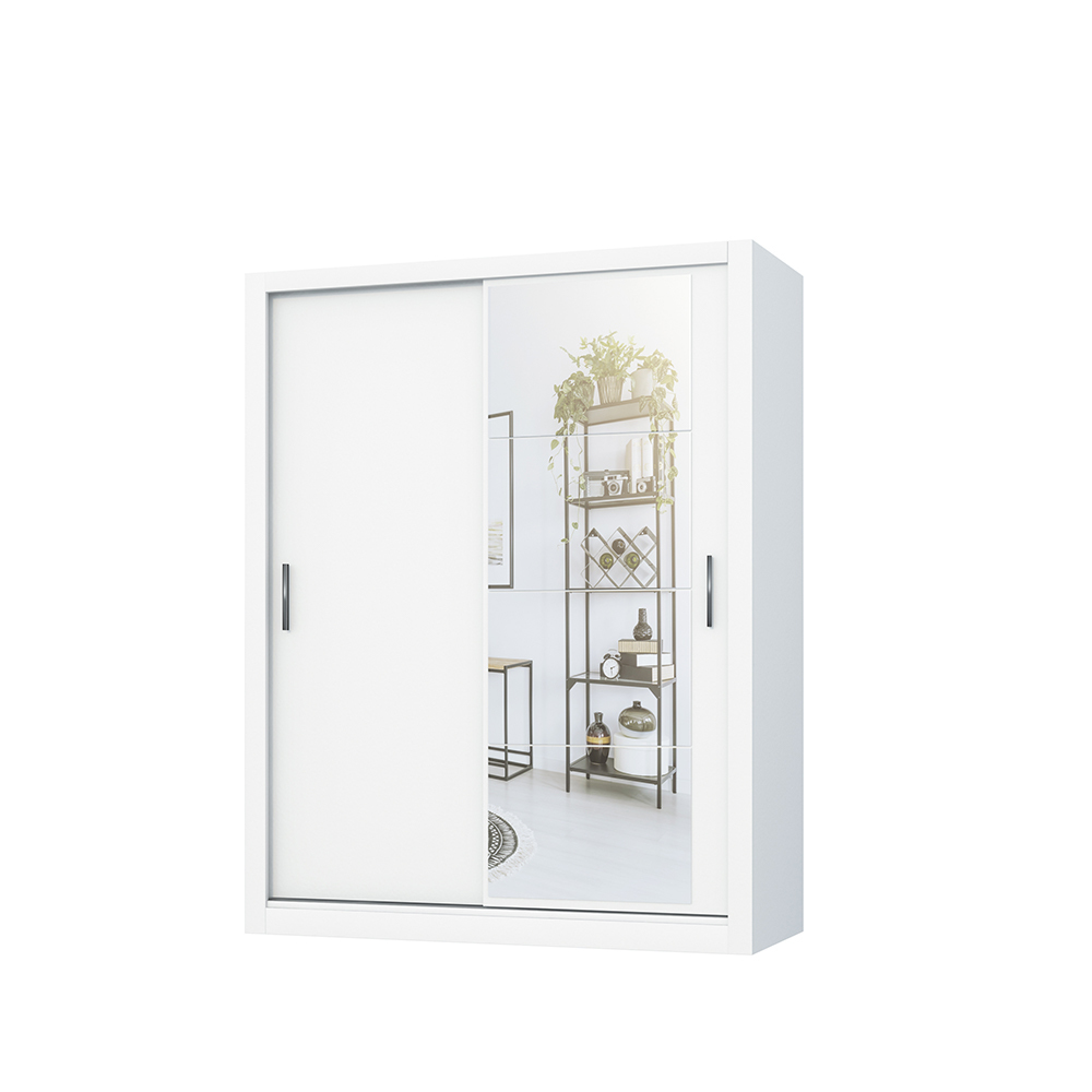 SELSEY Szafa Arti 150 cm z jednym lustrem Biały