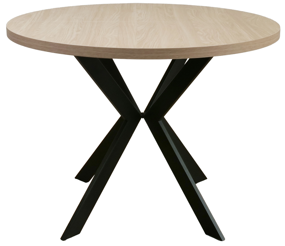 SELSEY Stół rozkładany do jadalni Callions 100-180x100 cm dąb olejowany z czarnymi nogami