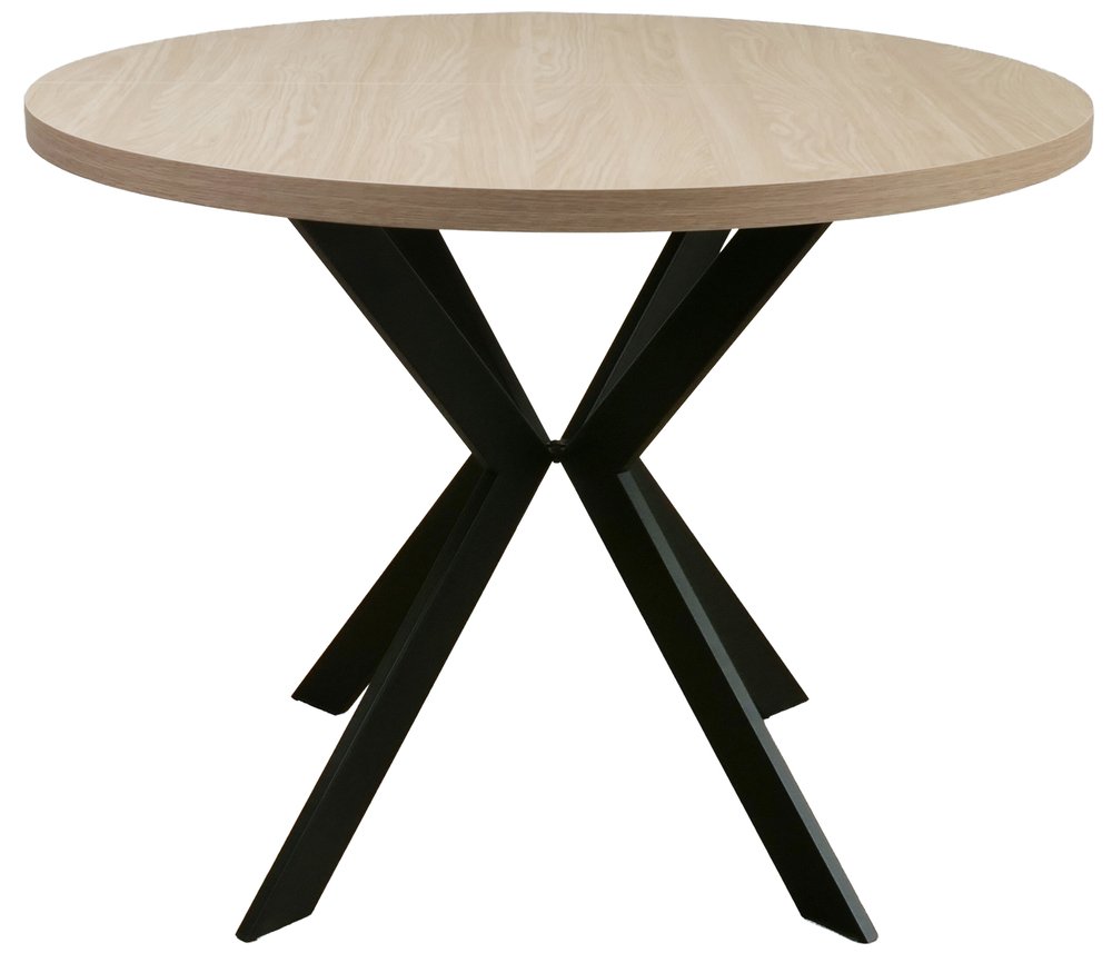 SELSEY Stół rozkładany do jadalni Callions 100-180x100 cm dąb olejowany z czarnymi nogami