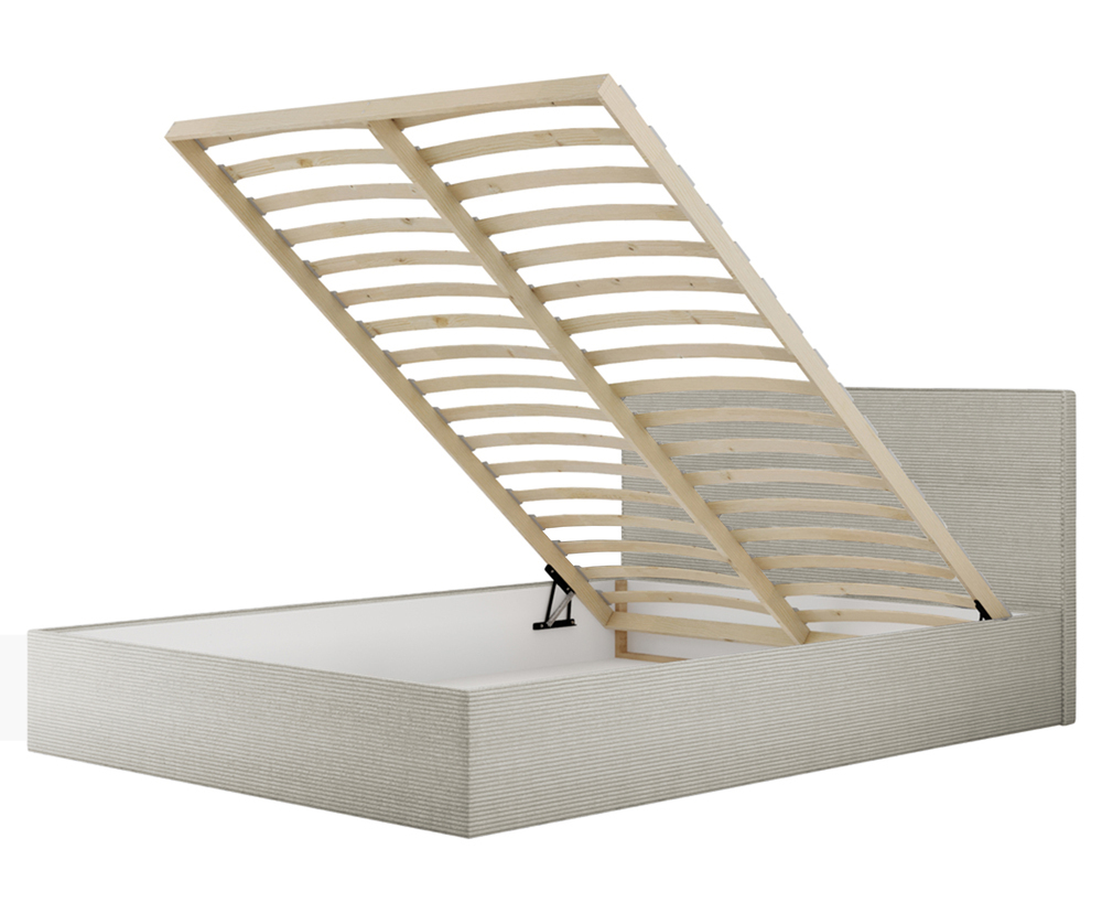 SELSEY Łóżko tapicerowane 120x200 cm Campile z pojemnikiem beżowe sztruks