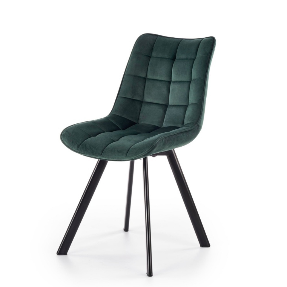 SELSEY Krzesło tapicerowane Derisa ciemnozielone