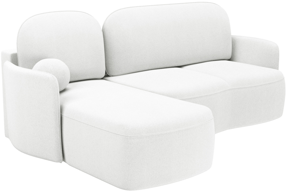 SELSEY Narożnik z funkcją spania Blummi L-kształtny uniwersalny z pojemnikiem biały szenil hydrofobowy