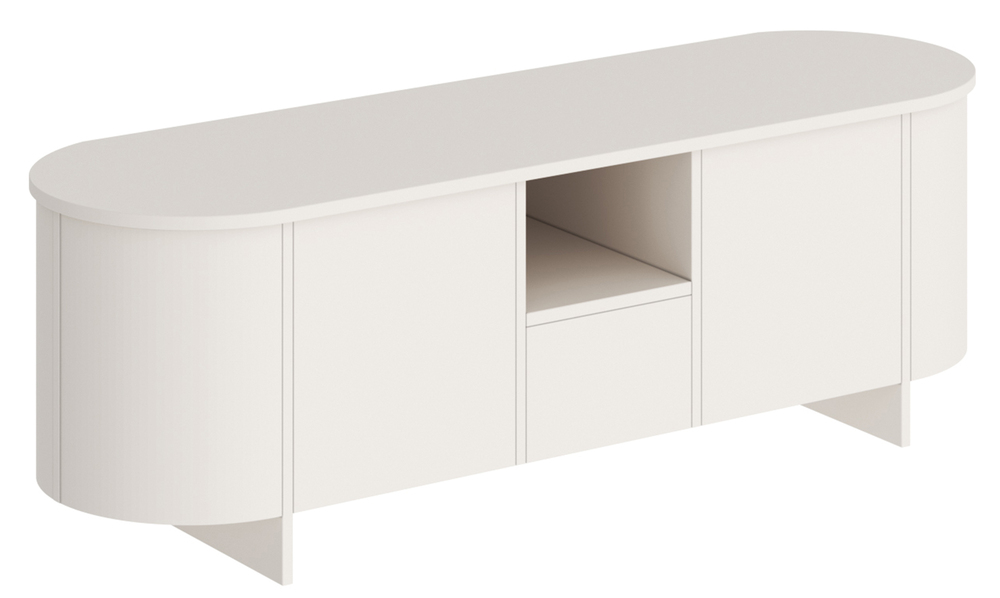 SELSEY Szafka RTV dwudrzwiowa Camplia z jedną szufladą 163 cm kaszmir mat