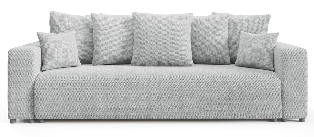 SELSEY Kanapa rozkładana trzyosobowa Laria z pojemnikiem szara szenil hydrofobowy