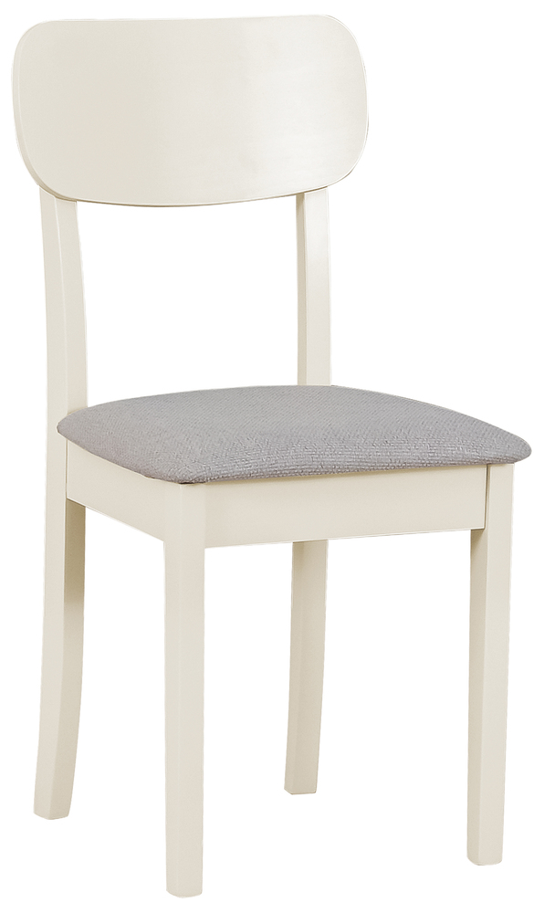SELSEY Krzesło drewniane do jadalni tapicerowane Noeles jasnoszare/kaszmir