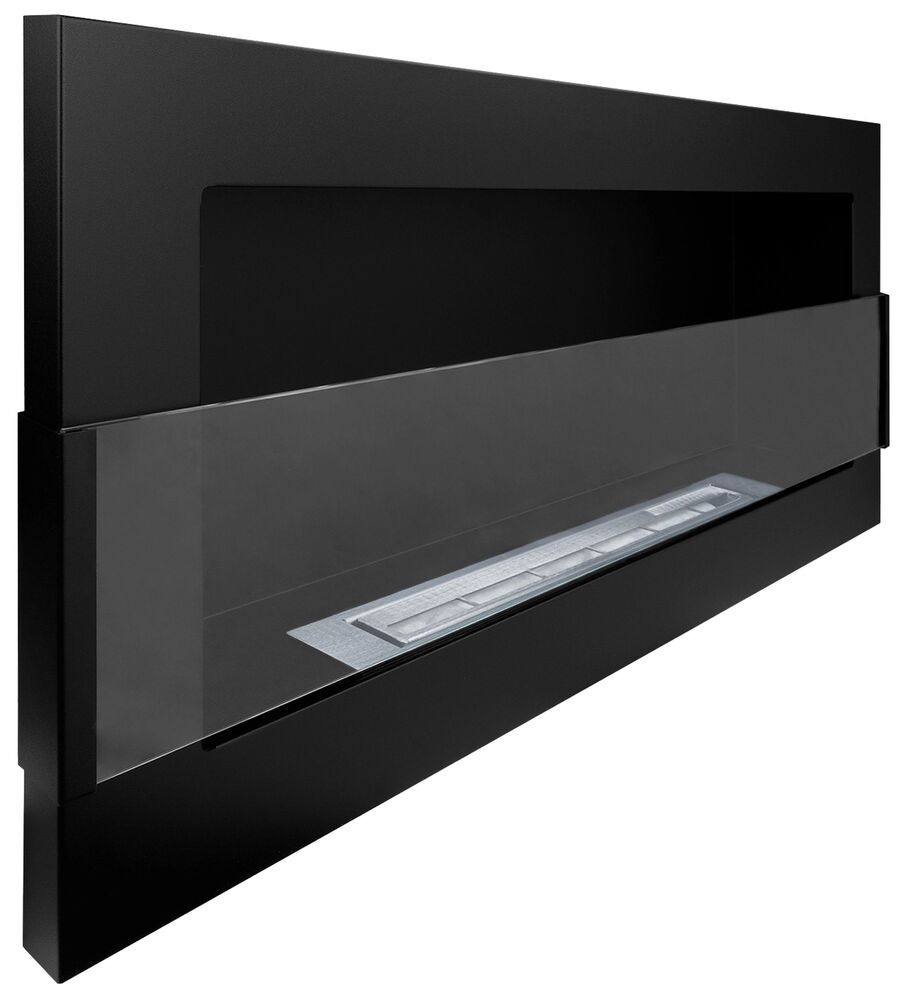 SELSEY Biokominek Maltern 90x40 cm z szybą czarny strukturalny z certyfikatem TÜV