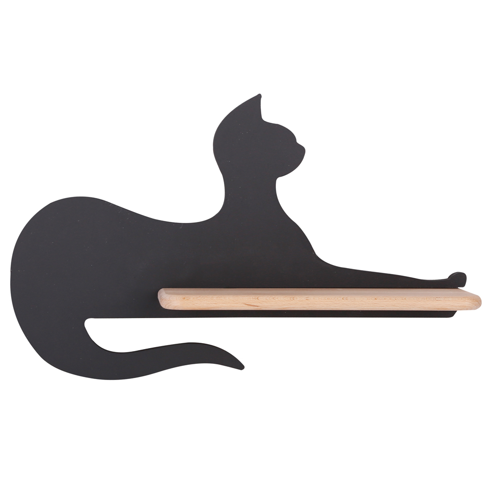 SELSEY Kinkiet ścienny do pokoju dziecięcego Dreamie leżący kot czarny