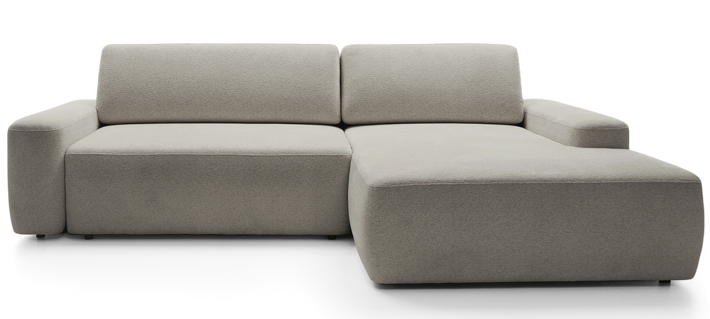 SELSEY Narożnik z funkcją spania Baleo L-kształtny prawostronny z pojemnikiem szarobeżowy szenil