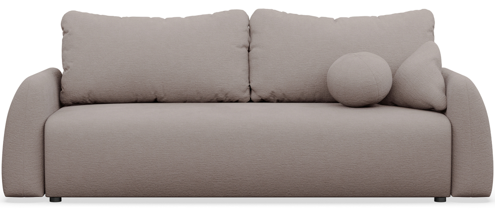 SELSEY Kanapa rozkładana trzyosobowa Nubelle z pojemnikiem ciemnobeżowa szenil hydrofobowy