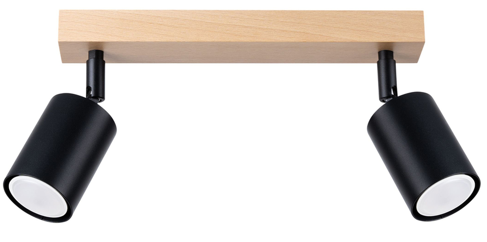 SELSEY Plafon Apriva 46x20 cm x2 czarny/naturalny