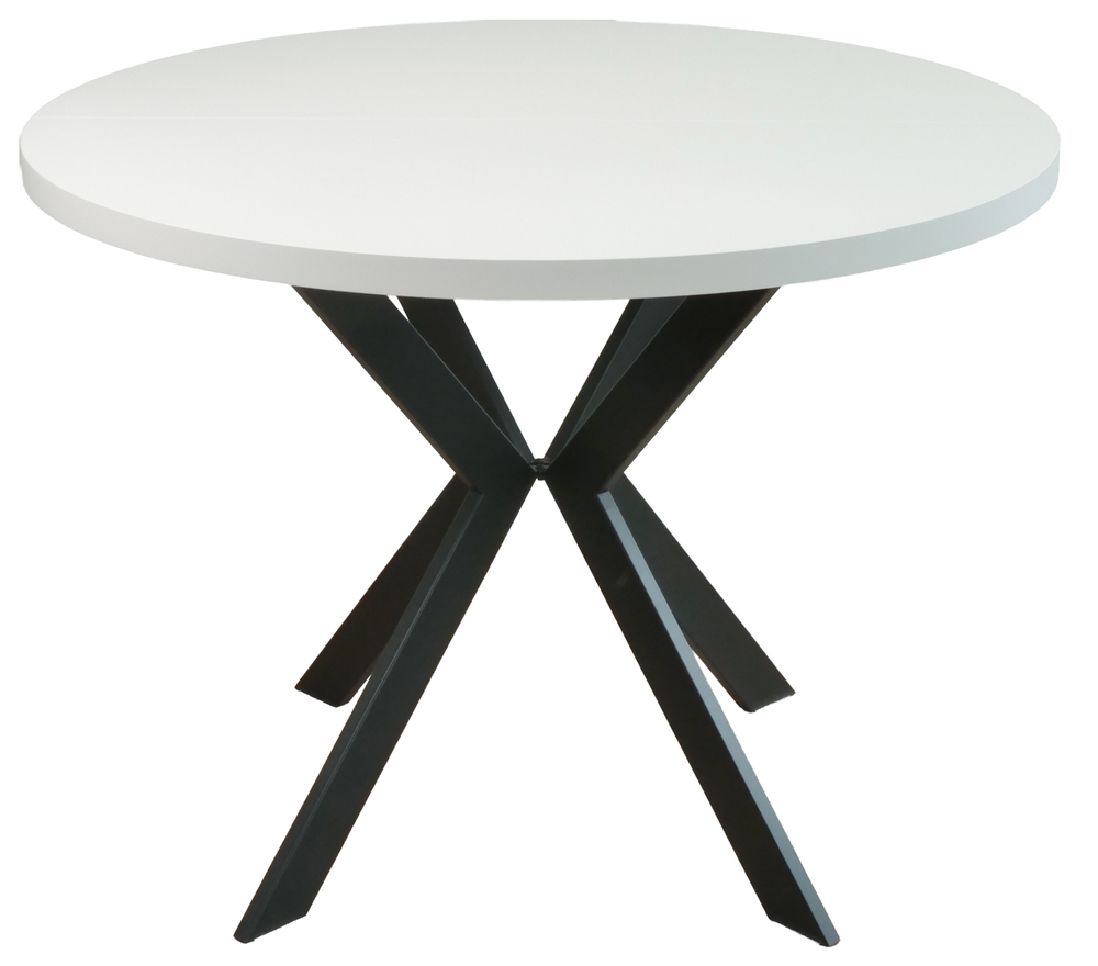 SELSEY Stół rozkładany do jadalni Callions 100-180x100 cm kaszmir z czarnymi nogami