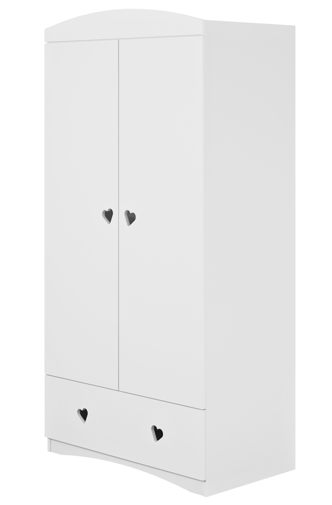 SELSEY Szafa dziecięca Ciliata biała z motywem serca