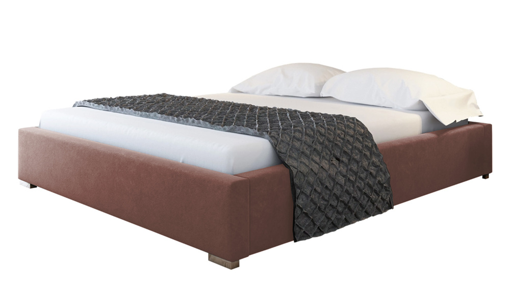 SELSEY Łóżko tapicerowane Plene 200x200 ze stelażem metalowym i pojemnikiem różowe hydrofobowe