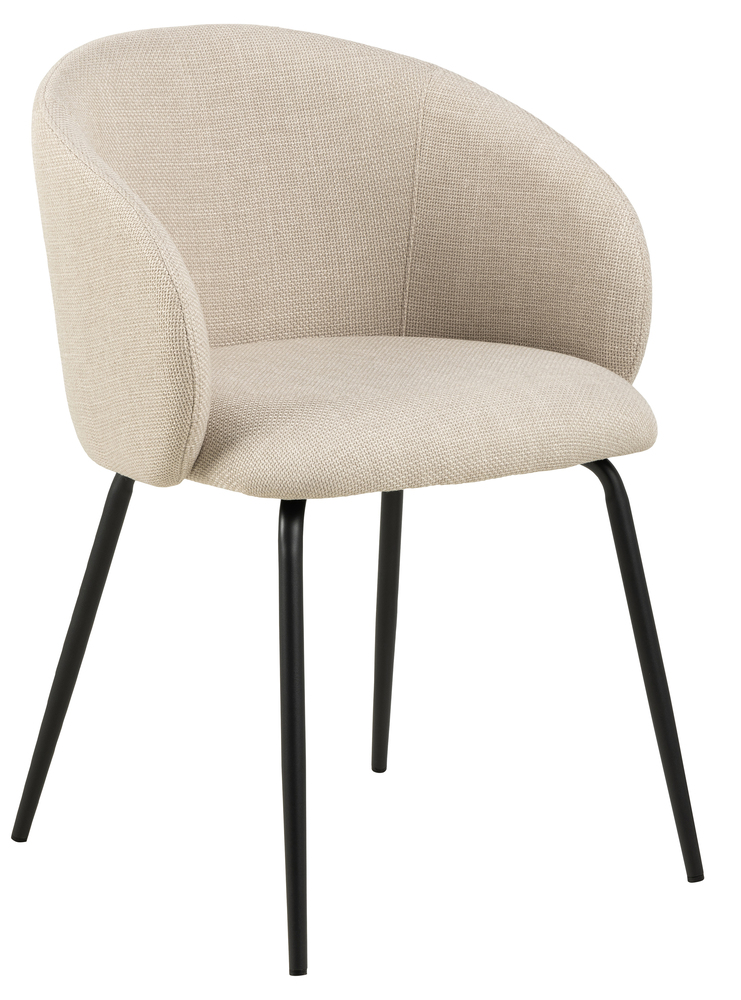 SELSEY Krzesło tapicerowane z podłokietnikami Prone kremowe