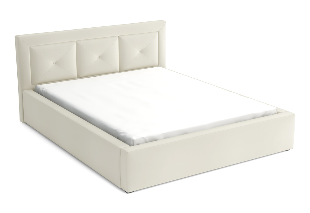 SELSEY Łóżko tapicerowane 200x200 cm Ligmano kremowe velvet hydrofobowe