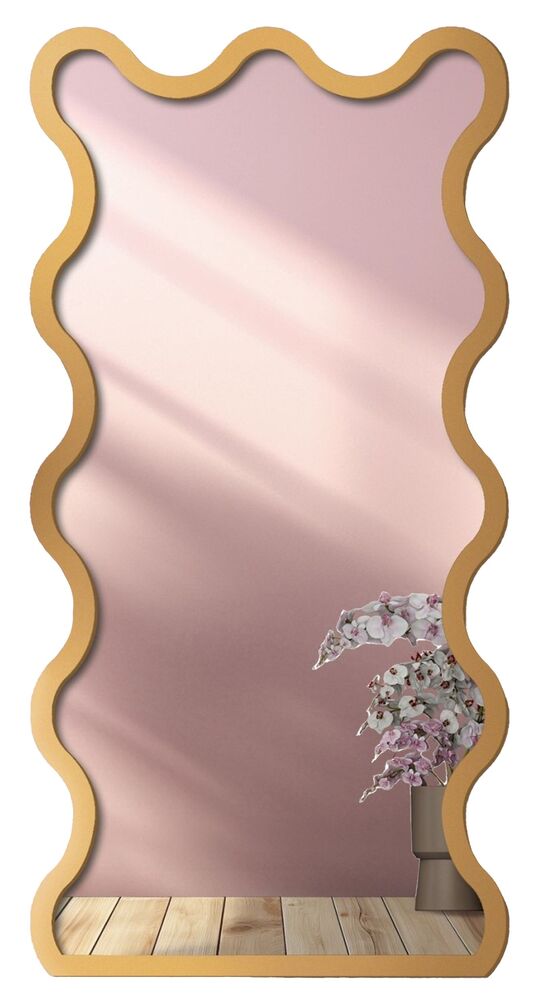 SELSEY Lustro ścienne Twist 140x70 cm w złotej ramie