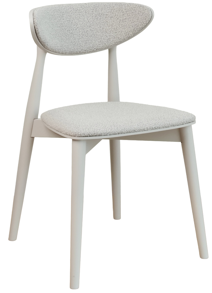 SELSEY Krzesło drewniane do jadalni Andally kaszmir/ciemnobeżowe boucle