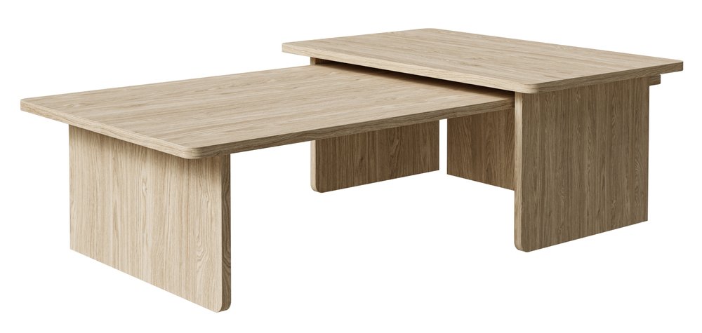 SELSEY Zestaw stolików Usalo 140x90 i 90x55 cm Dąb olejowany