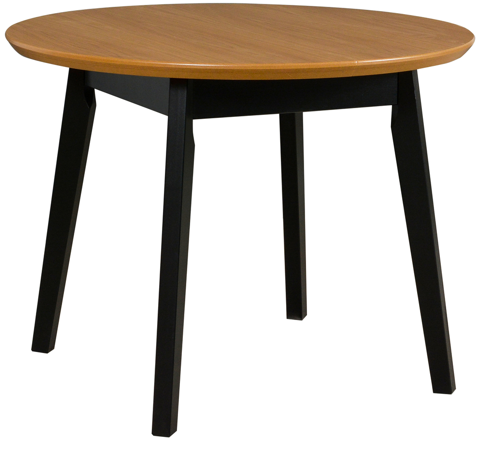 SELSEY Stół drewniany do jadalni rozkładany Talinder 100-130x100 cm czarny/dąb naturalny