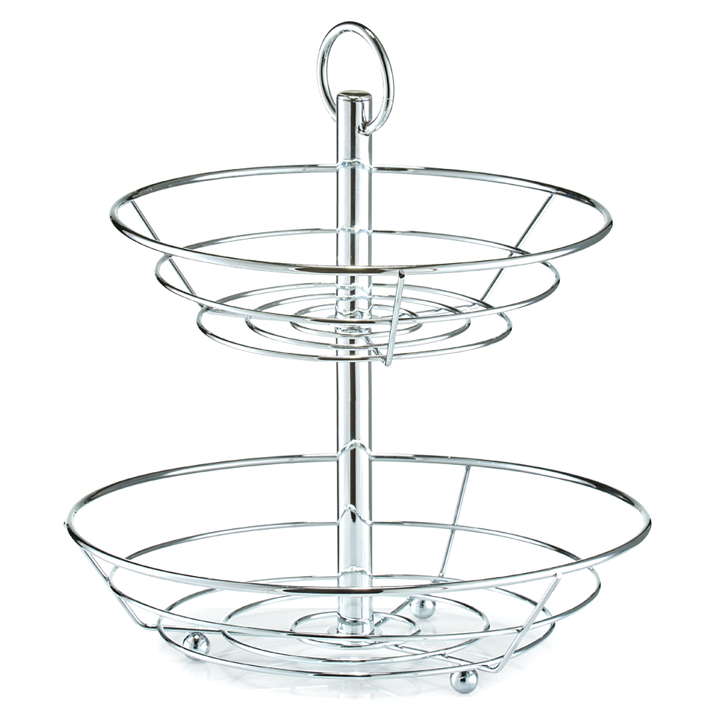 SELSEY Patera na owoce Mevian dwupoziomowa ze stali 29 cm