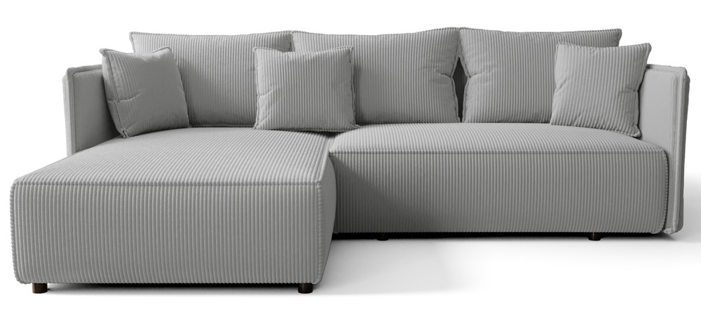 SELSEY Narożnik z funkcją spania Serelto L-kształtny lewostronny z pojemnikiem jasnoszary sztruks