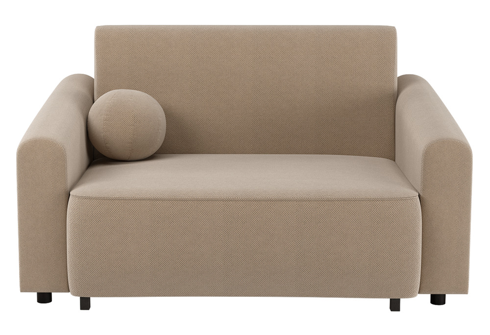 SELSEY Kanapa rozkładana dwuosobowa Stevio 150 cm z pojemnikiem beżowa szenil hydrofobowy