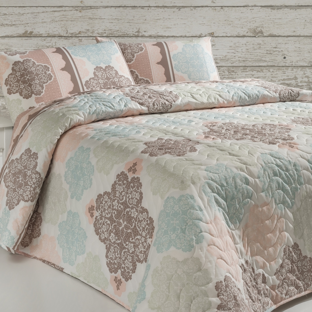 SELSEY Narzuta Bohemian Pastels 200x220 cm z dwiema poszewkami na poduszkę 50x70 cm