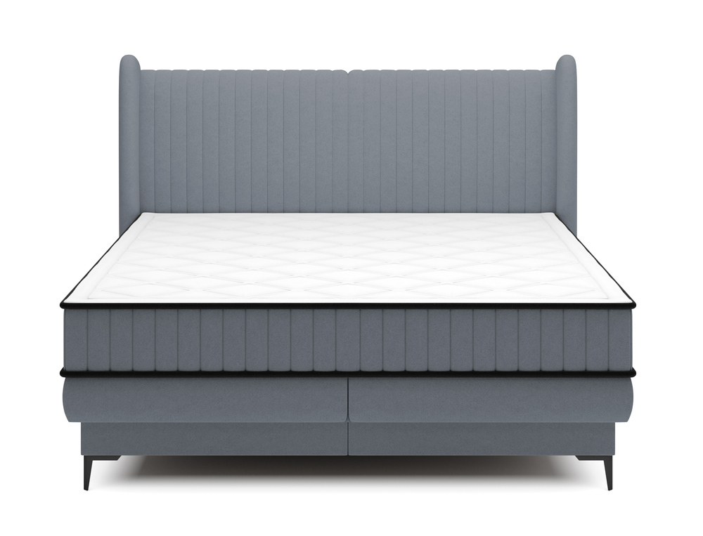 SELSEY Łóżko kontynentalne 180x200 cm Daliano z pojemnikiem grafitowy welur