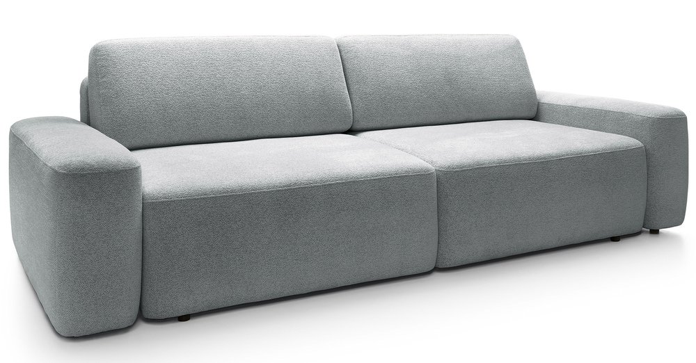 SELSEY Kanapa rozkładana trzyosobowa Baleo z pojemnikiem jasnoszara szenil