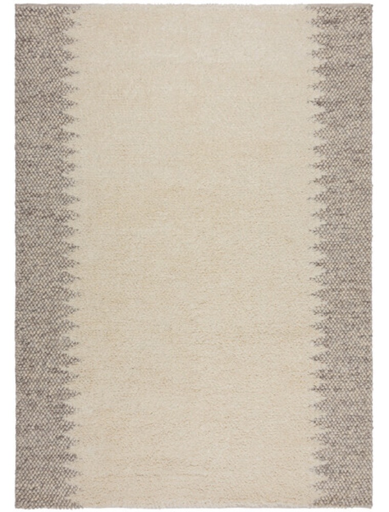 SELSEY Dywan Minerals Border 150x80 cm z wełną kremowy