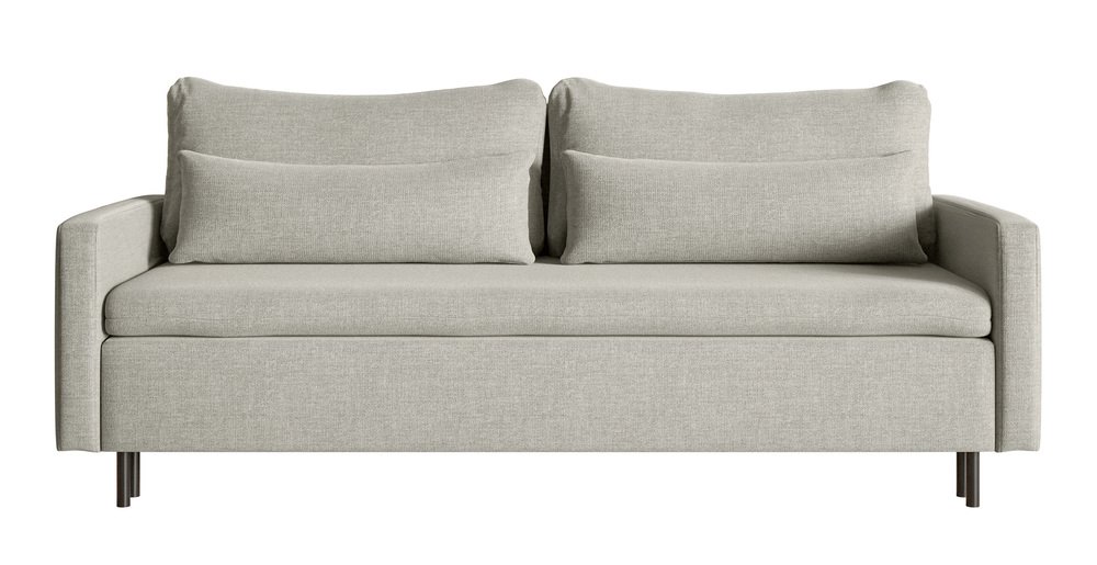 SELSEY Kanapa rozkładana trzyosobowa Umpro z pojemnikiem szarobeżowa szenil