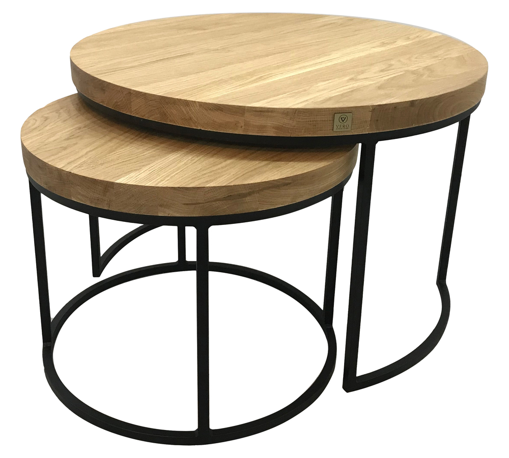 SELSEY Zestaw stolików kawowych Rimore okrągłe średnica 50-70 cm