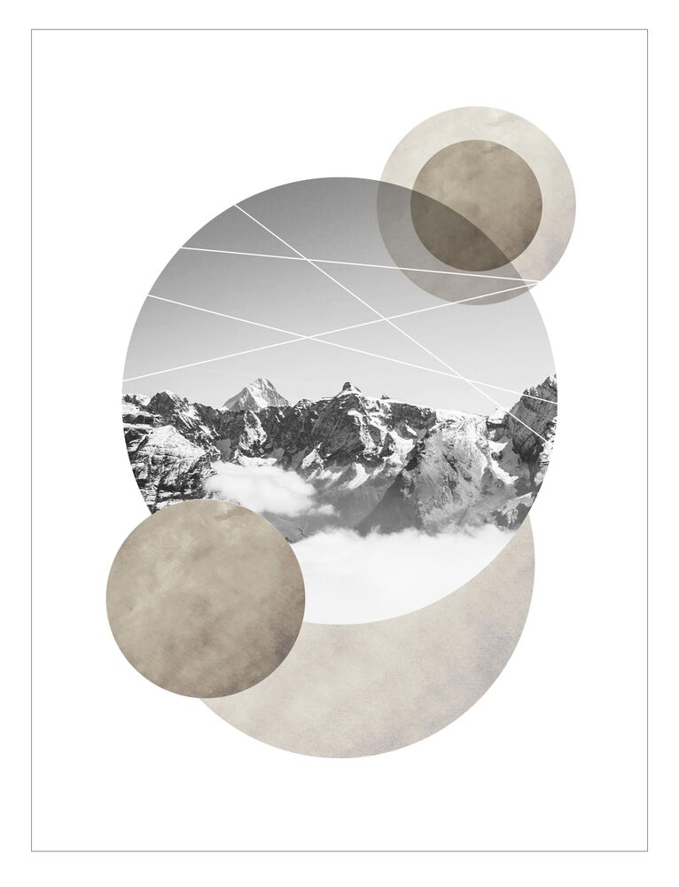 SELSEY Plakat Krajobrazowa geometria - góry 70x50 cm