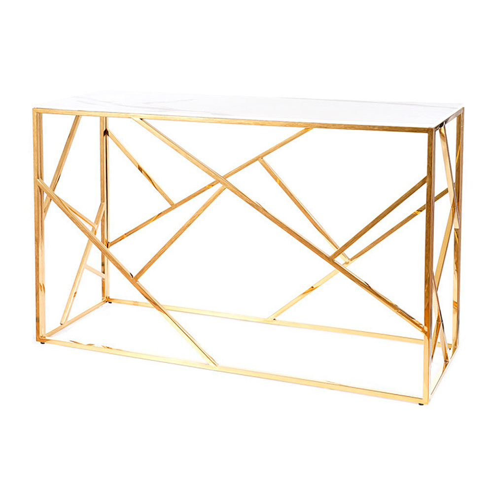 SELSEY Konsola Landile 120x40 cm z blatem imitującym marmur