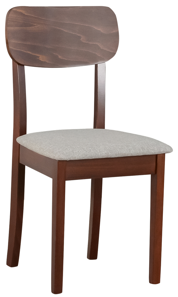 SELSEY Krzesło drewniane do jadalni tapicerowane Noeles jasnobeżowe/orzech