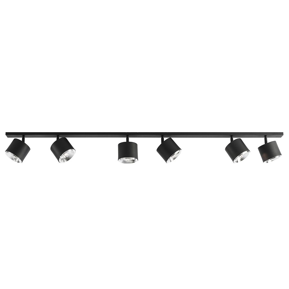SELSEY Lampa sufitowa Caserio x6 czarna