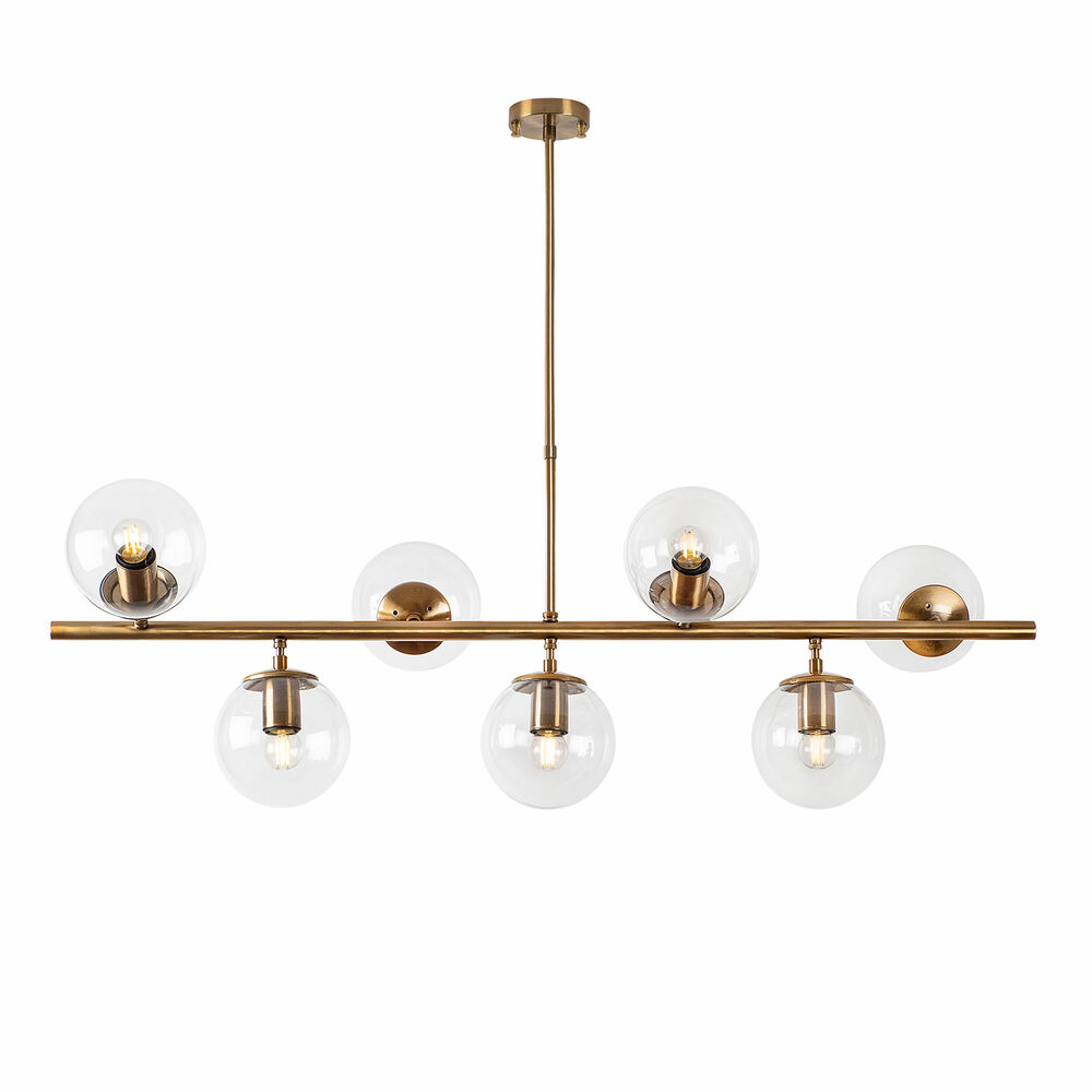 SELSEY Lampa wisząca Horrelf x7 złota/ transparentne klosze