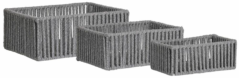 SELSEY Zestaw trzech koszy Arese szare