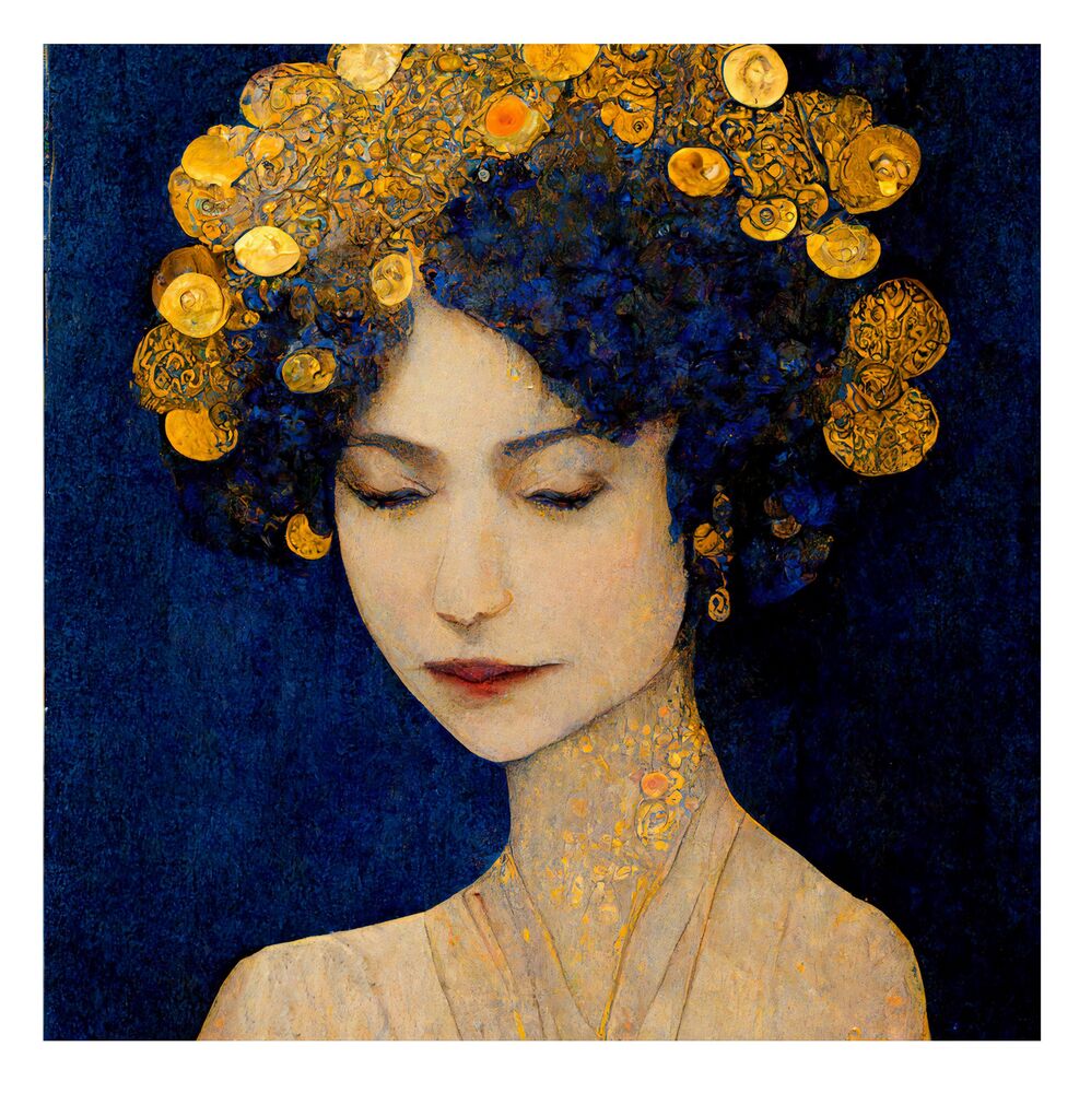 SELSEY Obraz Silver 60x60 cm złoto-granatowy