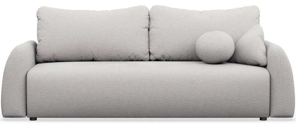 SELSEY Kanapa rozkładana trzyosobowa Nubelle z pojemnikiem jasnoszara szenil hydrofobowy