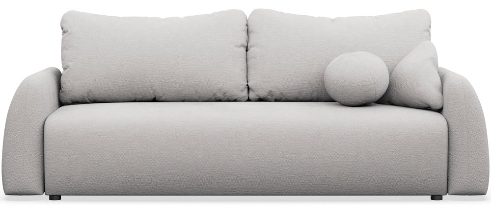 SELSEY Kanapa rozkładana trzyosobowa Nubelle z pojemnikiem jasnoszara szenil hydrofobowy