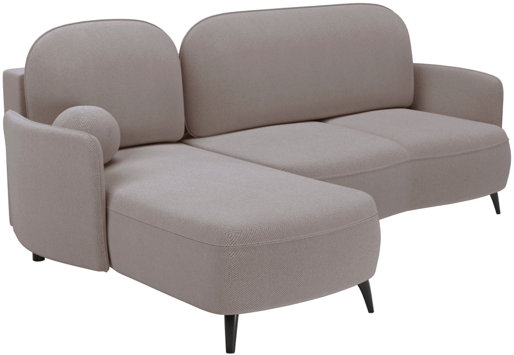 SELSEY Narożnik z funkcją spania Blummi L-kształtny uniwersalny z pojemnikiem na wysokich nóżkach szarobeżowy szenil hydrofobowy