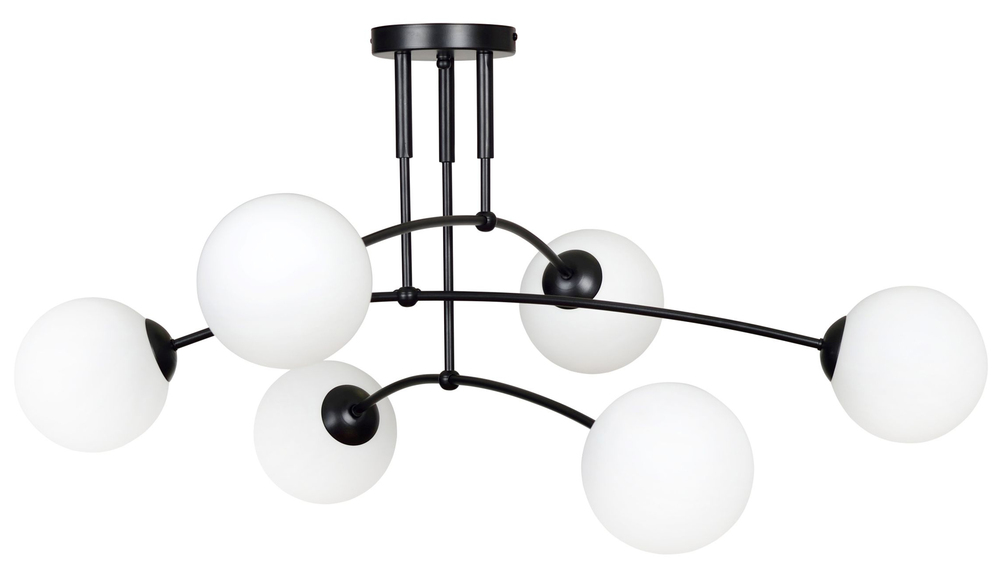 SELSEY Lampa sufitowa Vinadio czarna x6