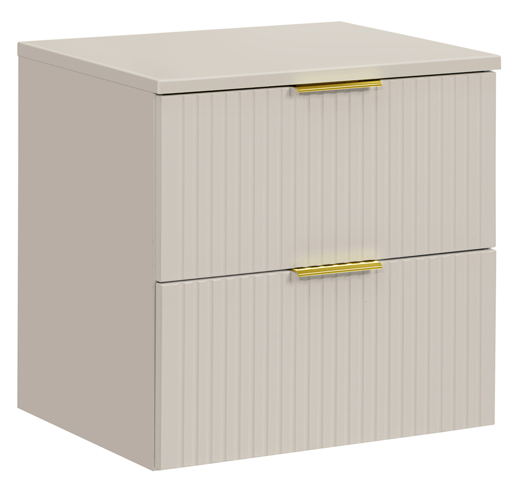 SELSEY Szafka łazienkowa dwuszufladowa Temirni z blatem 60 cm beżowa